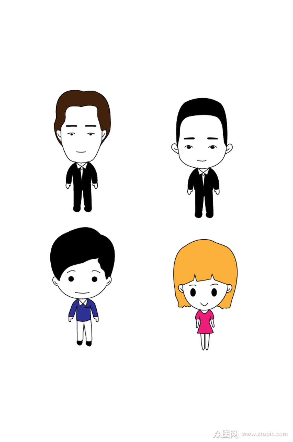 ai矢量手绘职场漫画人物素材