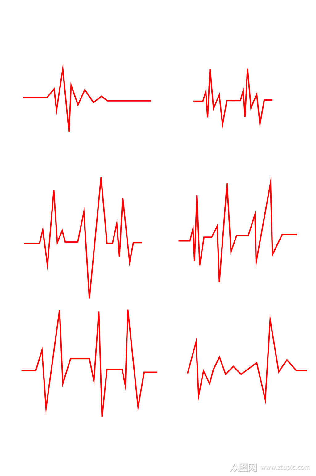 卡通手绘心电图矢量图素材