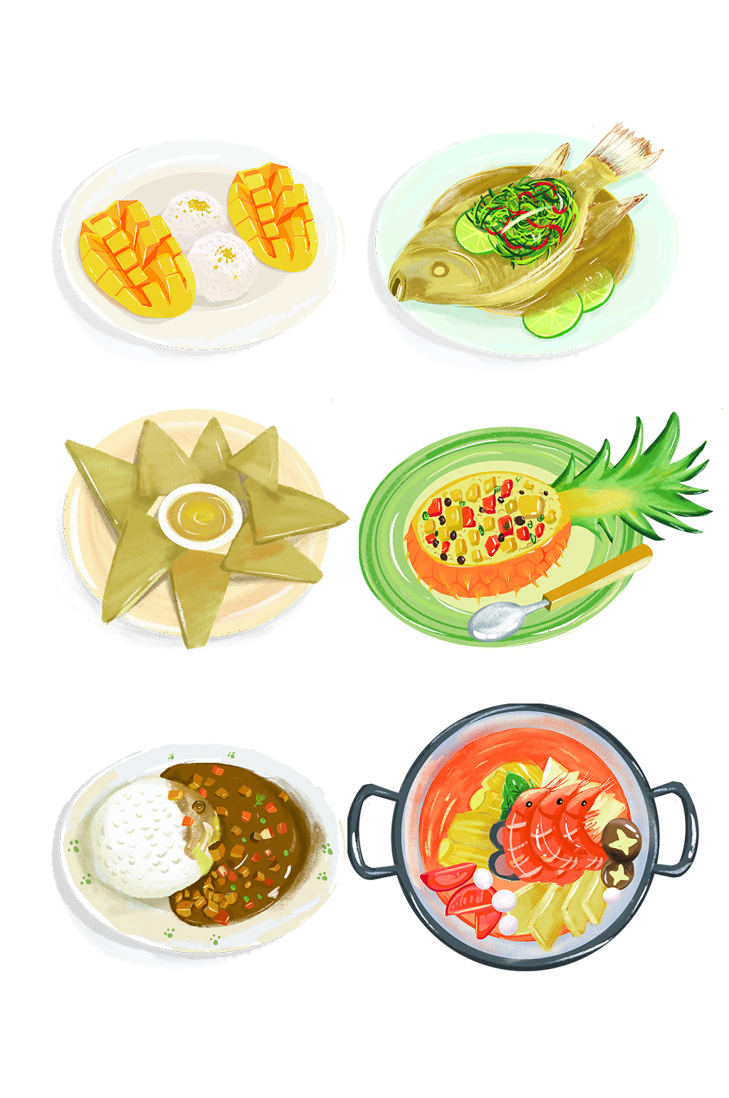 泰国饮食简笔画图片