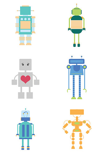 未来机器人插画图标ppt素材