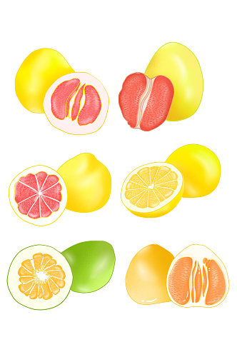 卡通手绘柚子元素