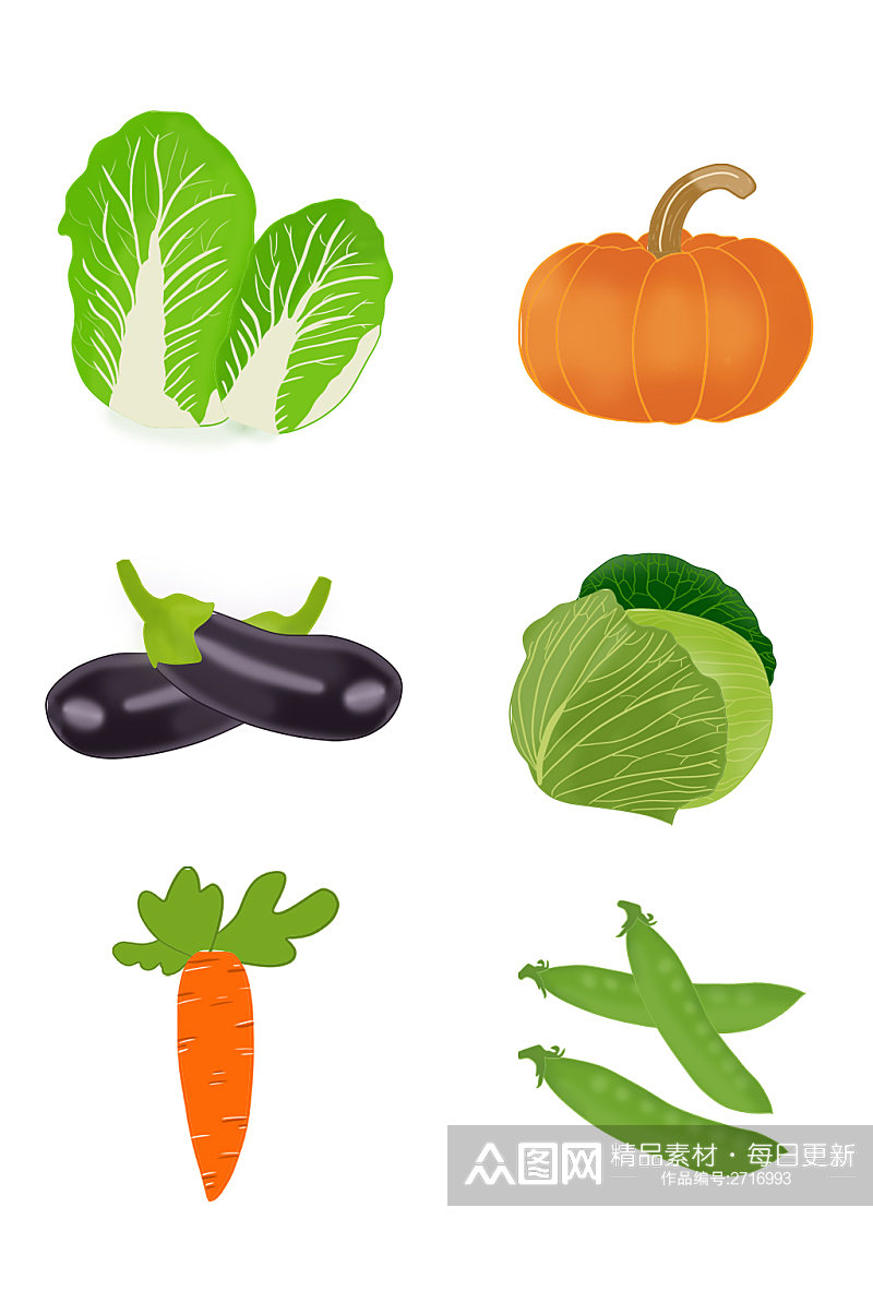 手绘创意蔬菜元素素材