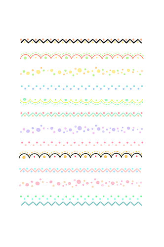 小清新卡通波点花纹矢量素材分割线装饰元素