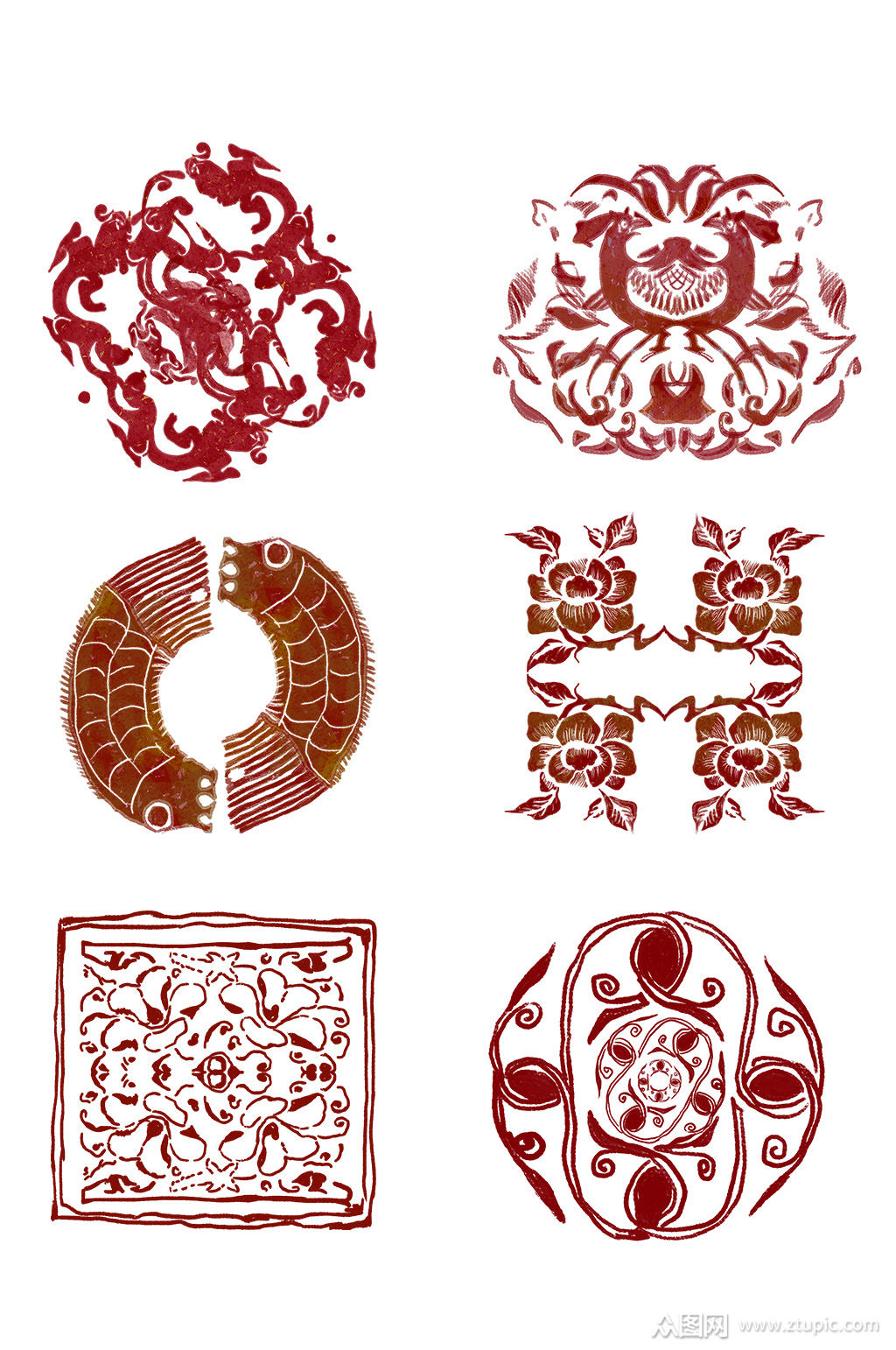 中国传统纹样花纹元素素材