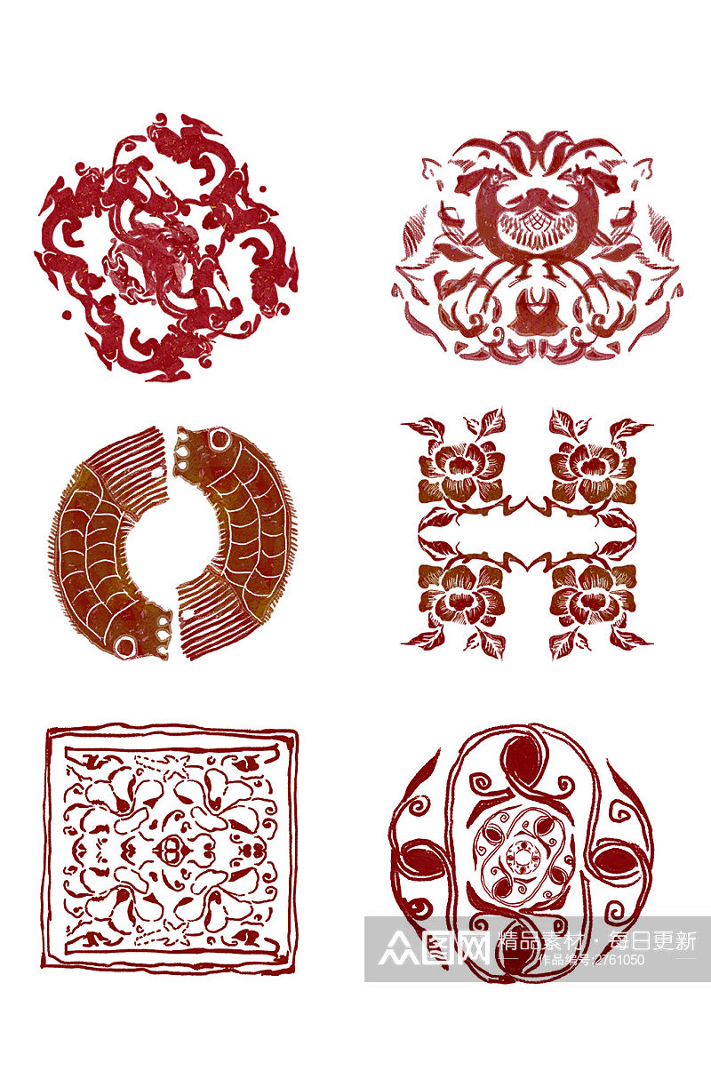 中国传统纹样花纹元素素材