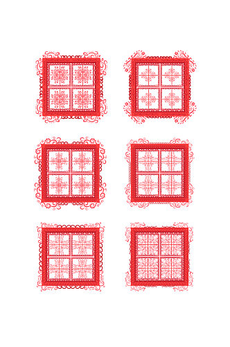 边框花纹田字格装饰元素