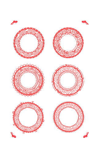 边框花纹圆形装饰元素