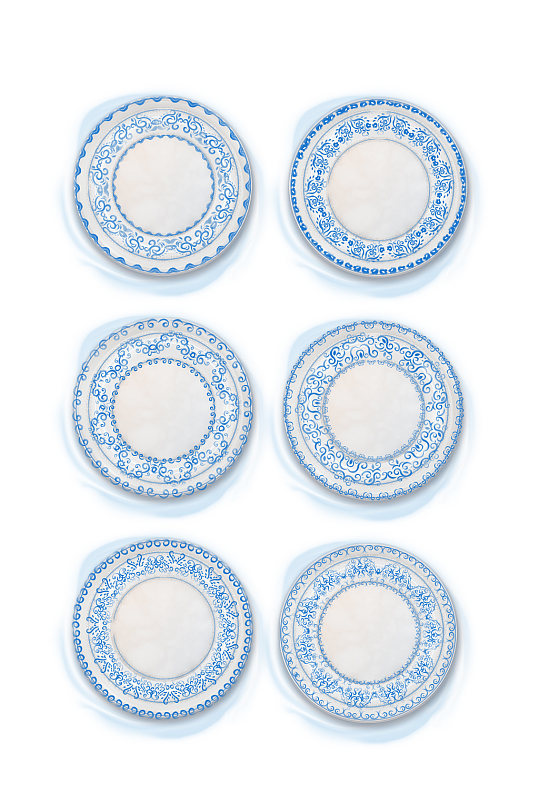 花纹圆形装饰盘子元素