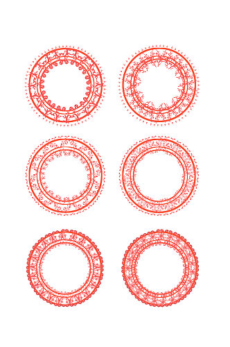 圆形中式图案花纹装饰元素