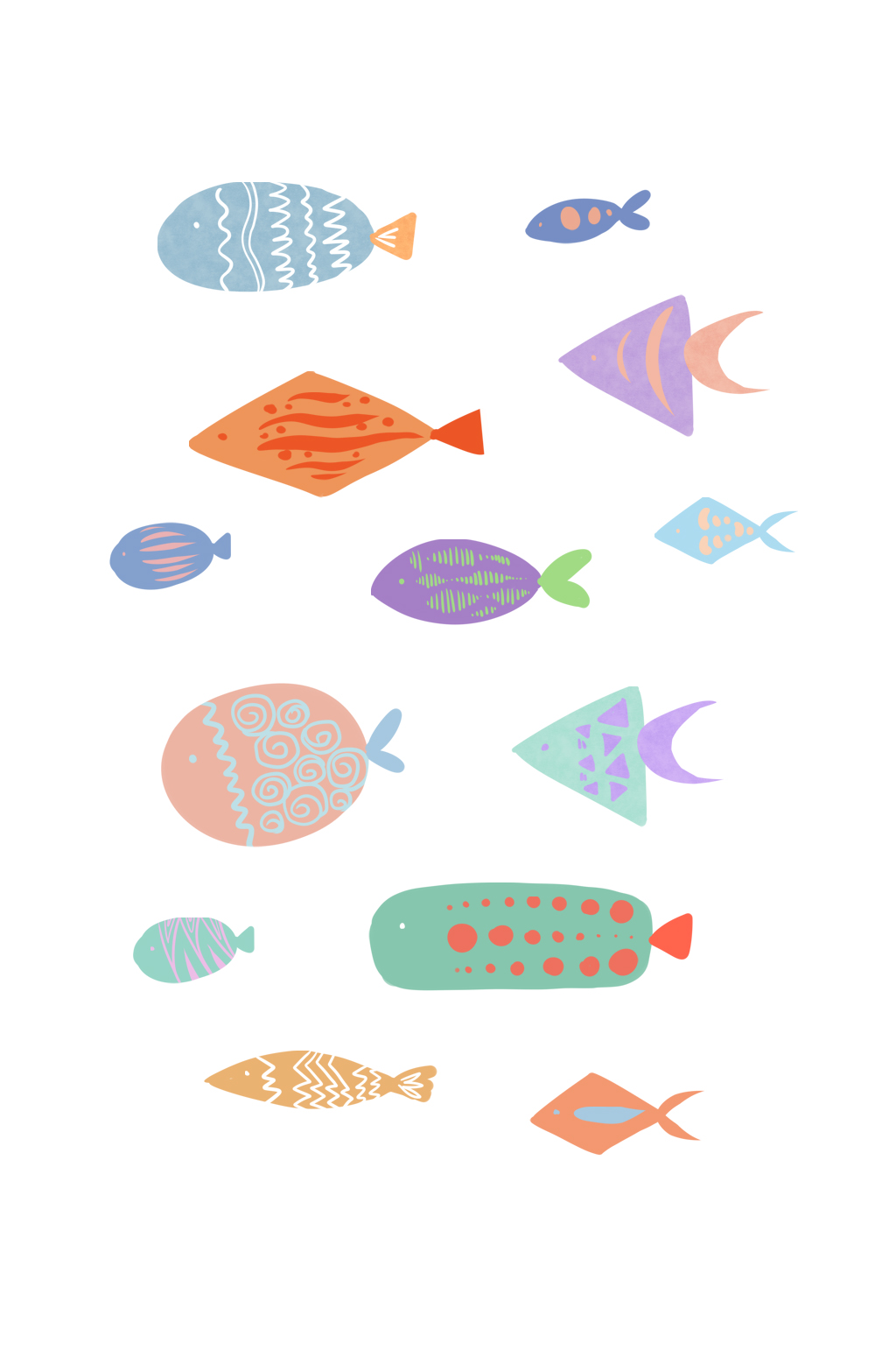 几何图形拼成的图案鱼图片