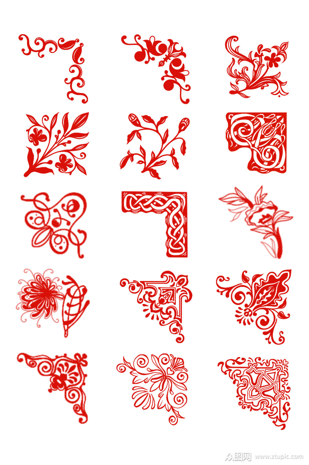 中式新中式花纹对角花元模板下载-编号2991284-众图网