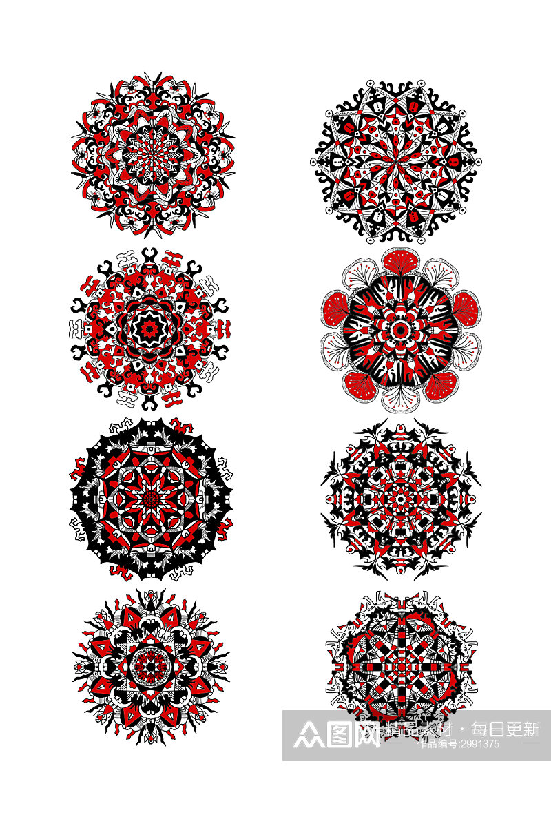 曼陀罗装饰图案元素套图元素素材