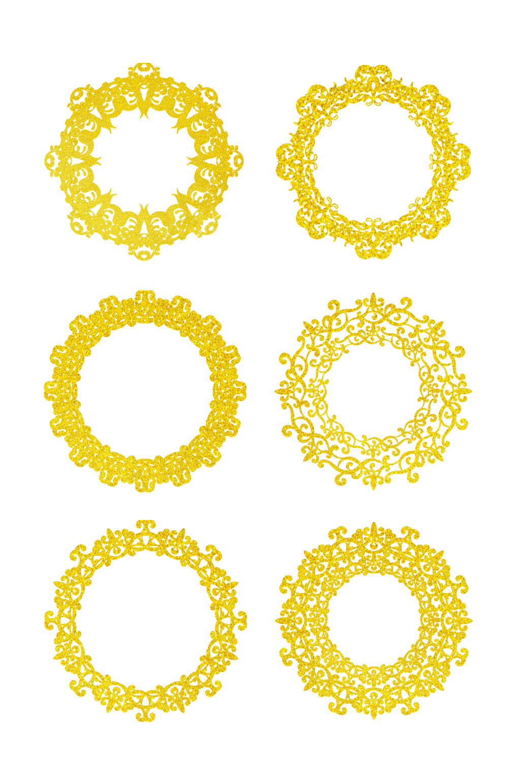 高档装饰圆形花纹花边元素素材