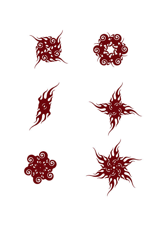 简约线条火焰花纹元素