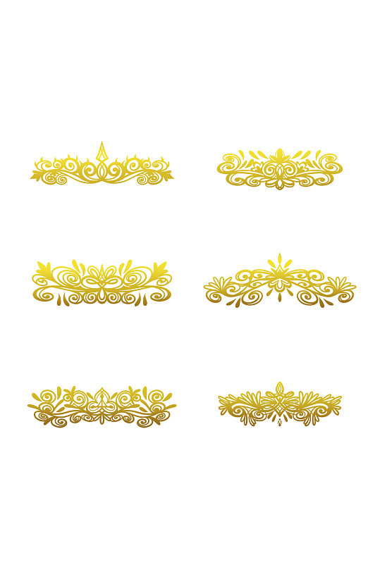 金色高档花纹边框花边元素