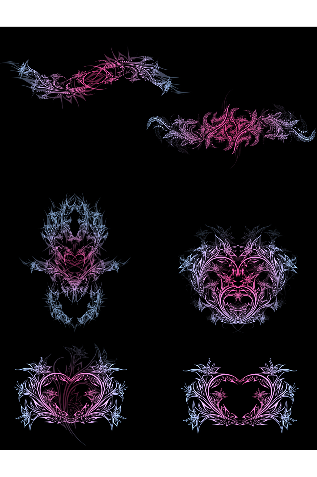 渐变流光花纹元素素材