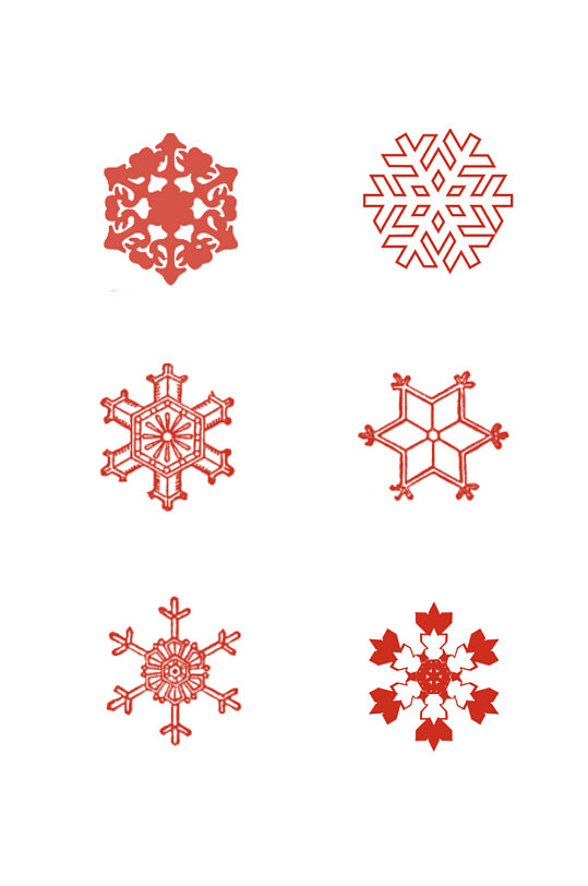 手绘雪花简约圣诞节花纹图案矢量装饰元素