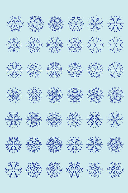 矢量手绘雪花形状图形