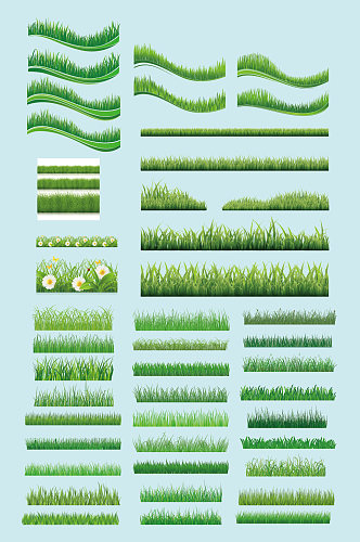 AI矢量草地花草绿植