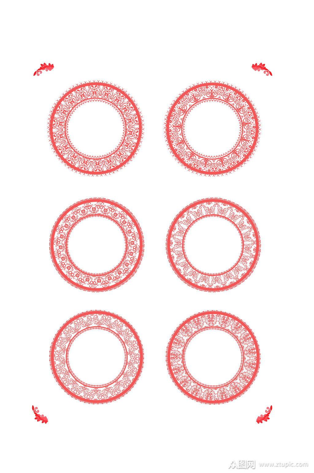圆花纹圆圆形装饰设计元素模板下载-编号3049813-众图网