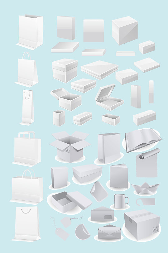 AI白色纸箱纸盒