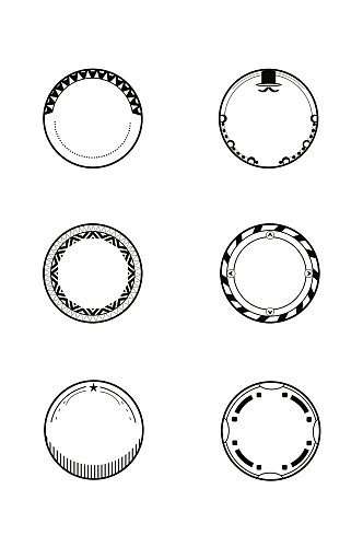 简约圆形奖牌花纹元素