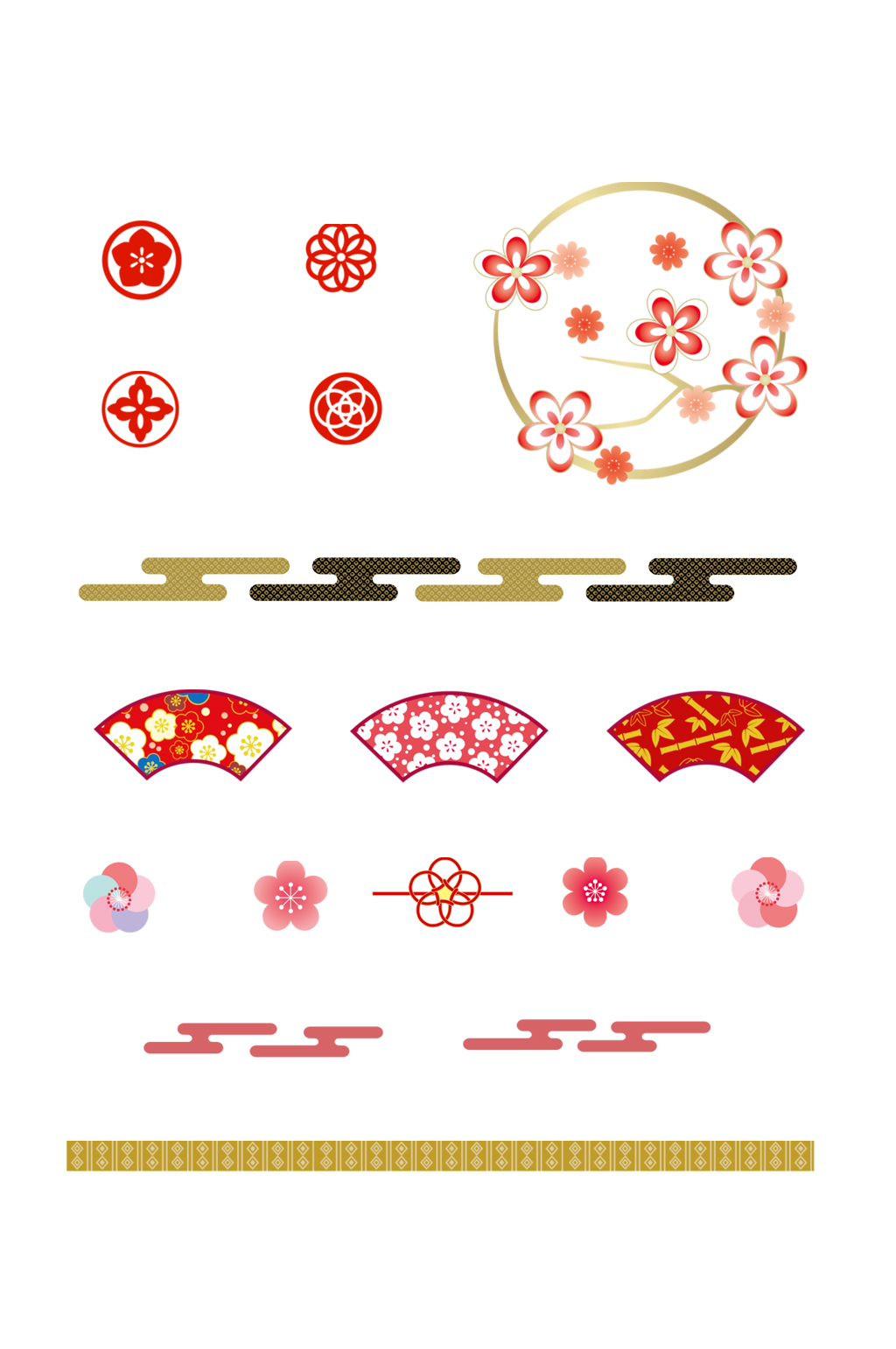 中式装饰花纹花边元素素材