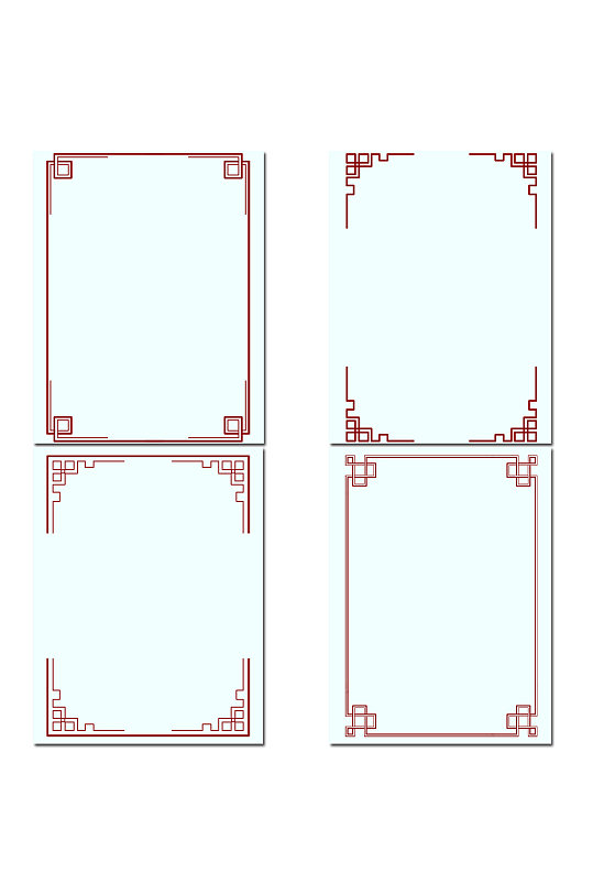 新中式古典花纹花边边框元素
