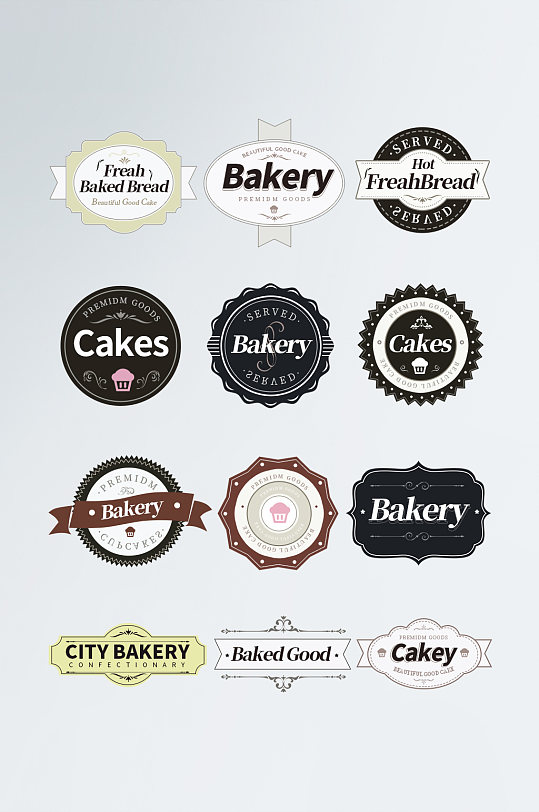 蛋糕标签贴纸元素-众图网