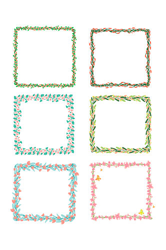 花奔边框装饰花纹元素