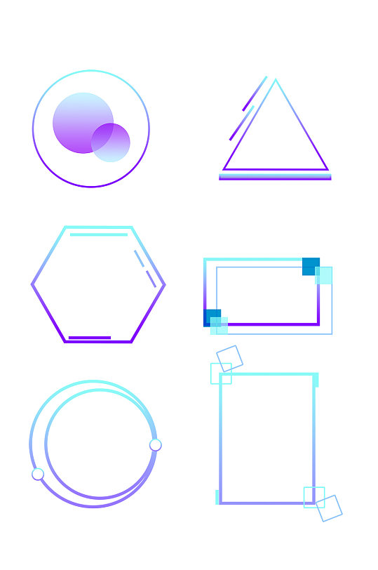 几何科技先天花纹花边元素