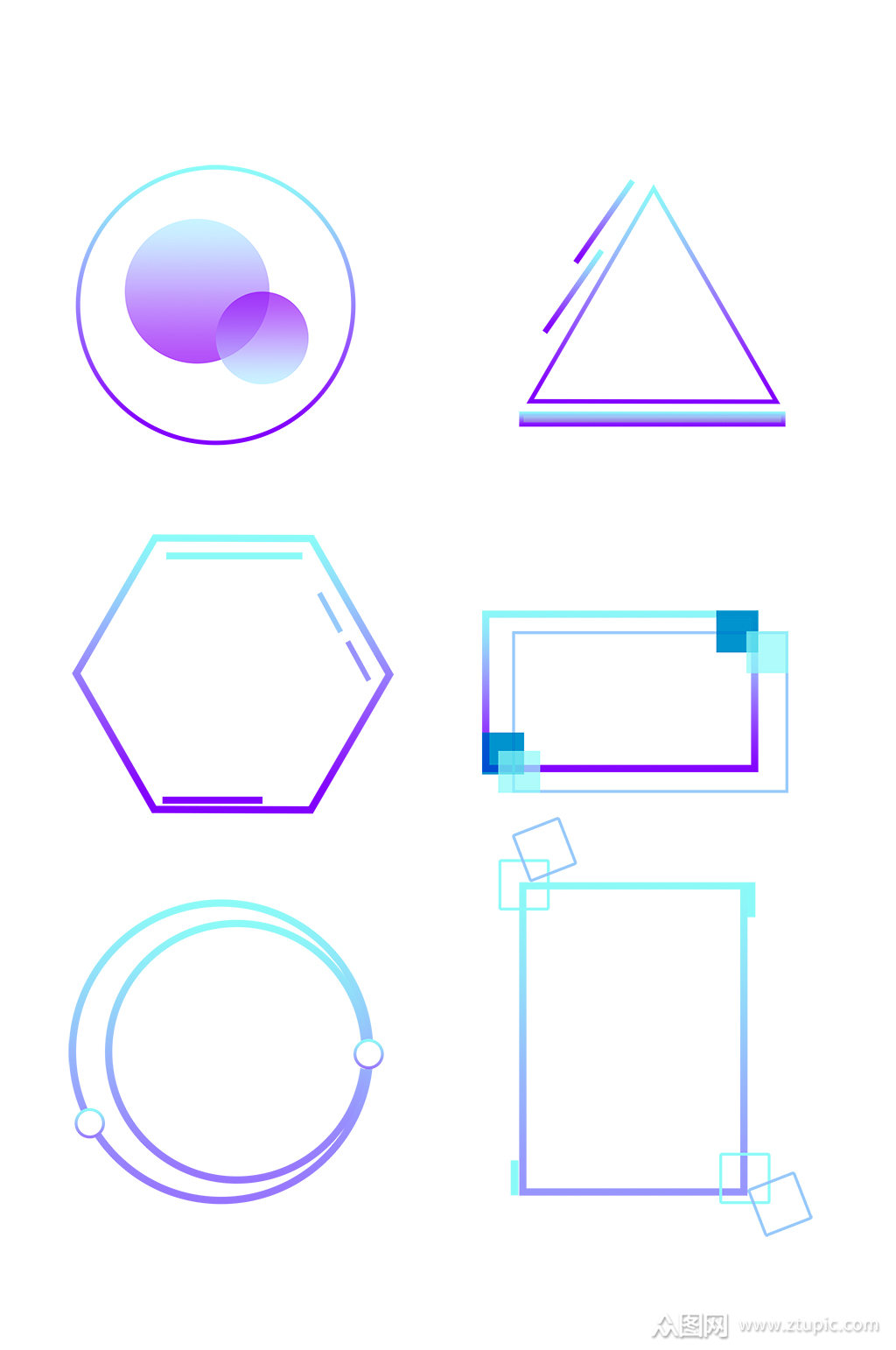 几何科技先天花纹花边元素素材