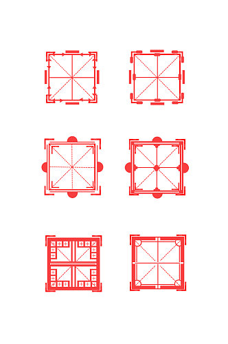 中式边框田字格元素