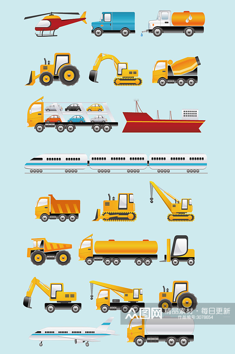 矢量交通工程工具素材
