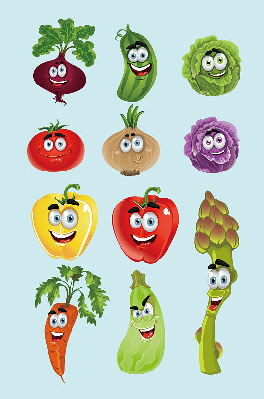 ai矢量蔬菜表情包表情