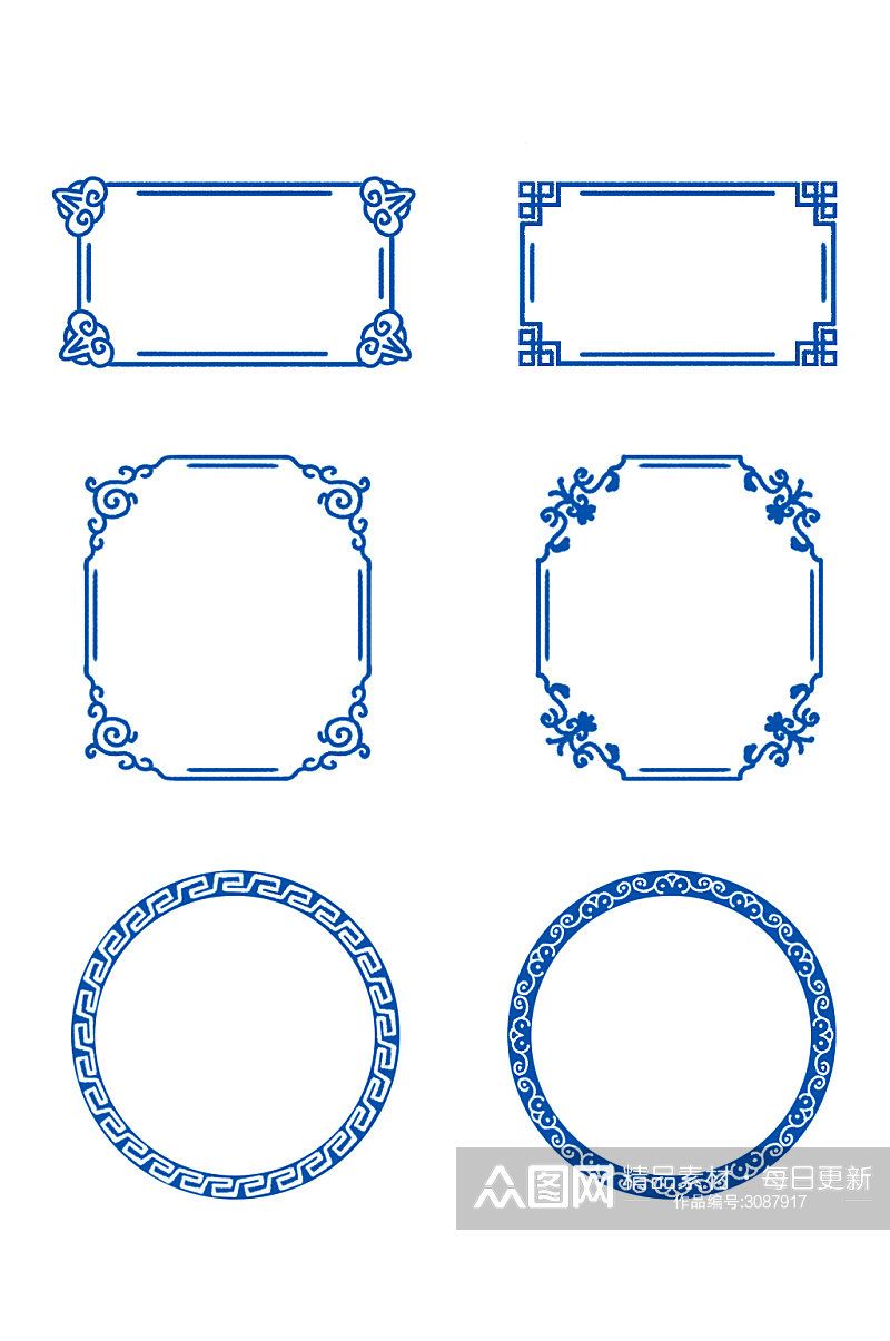 中国风古典花纹边框元素素材