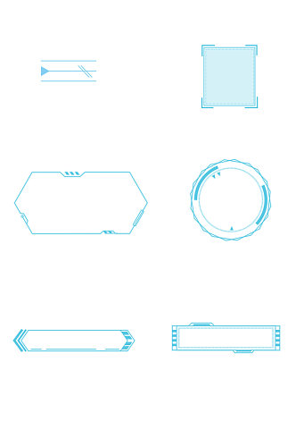 蓝色科技感边框元素