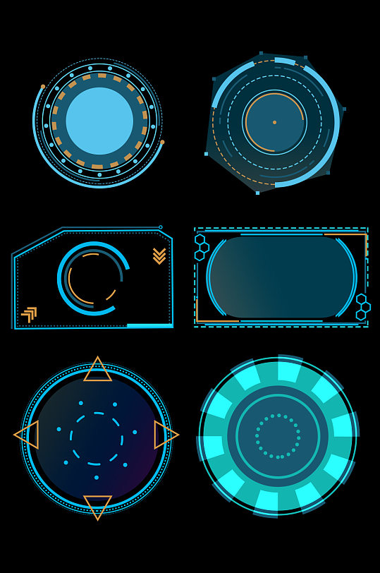 未来感科技边框几何边框圆框方框对话框元素