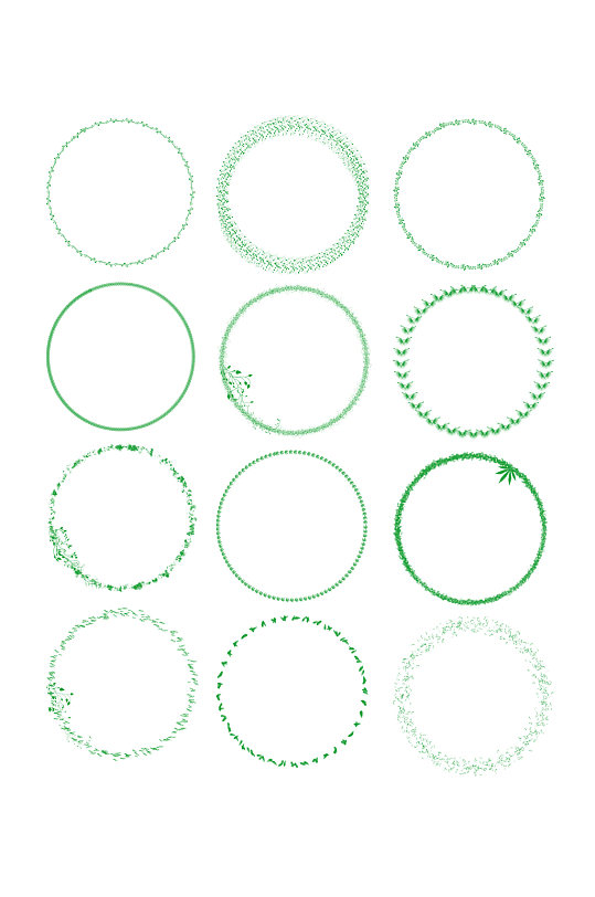 简约叶子树叶边框花边元素