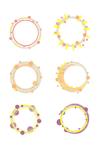 圆形圆点装饰花纹边框元素