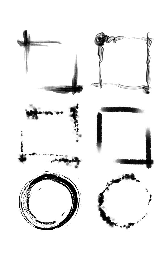 水墨边框毛笔书法中国风古风黑白泼墨元素