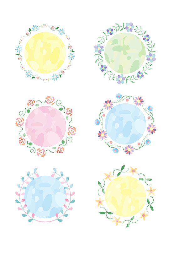 手绘简约圆形边框元素