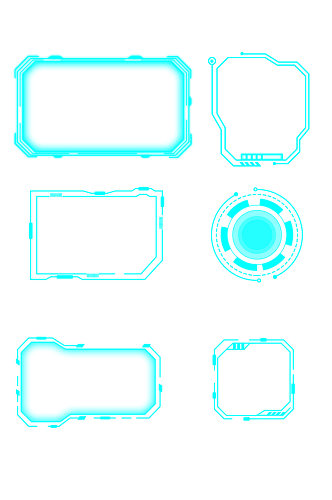 未来感全息信息边框元素