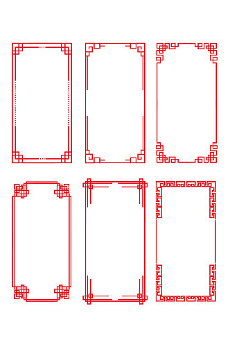 中国风边框红色边框元素