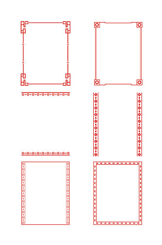 中国风边框红色古典创意边框元素
