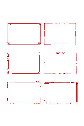 中国风红色边框元素