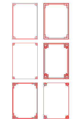 中国风红色方形边框元素