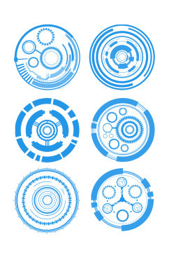 圆形科技花纹边框元素