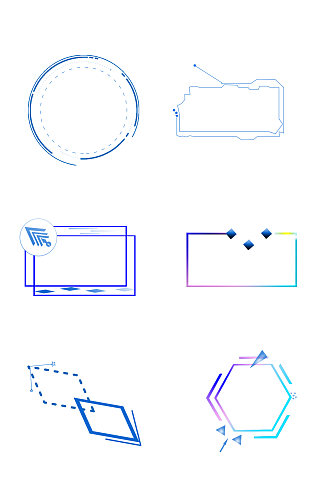 简约线条科技花纹边框元素