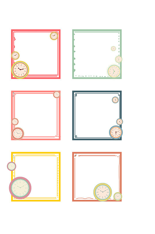 时钟边框花纹元素